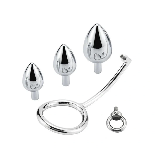 Cock Ring Steel with 4663 DiscreetChoice Stainless Hook Set Anal 0404